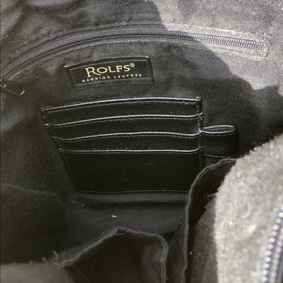 Rolfs Black Leather Shoulder Bag- ITEM MISSING. WILL UPDATE WHEN LOCATED - Picture 6 of 6